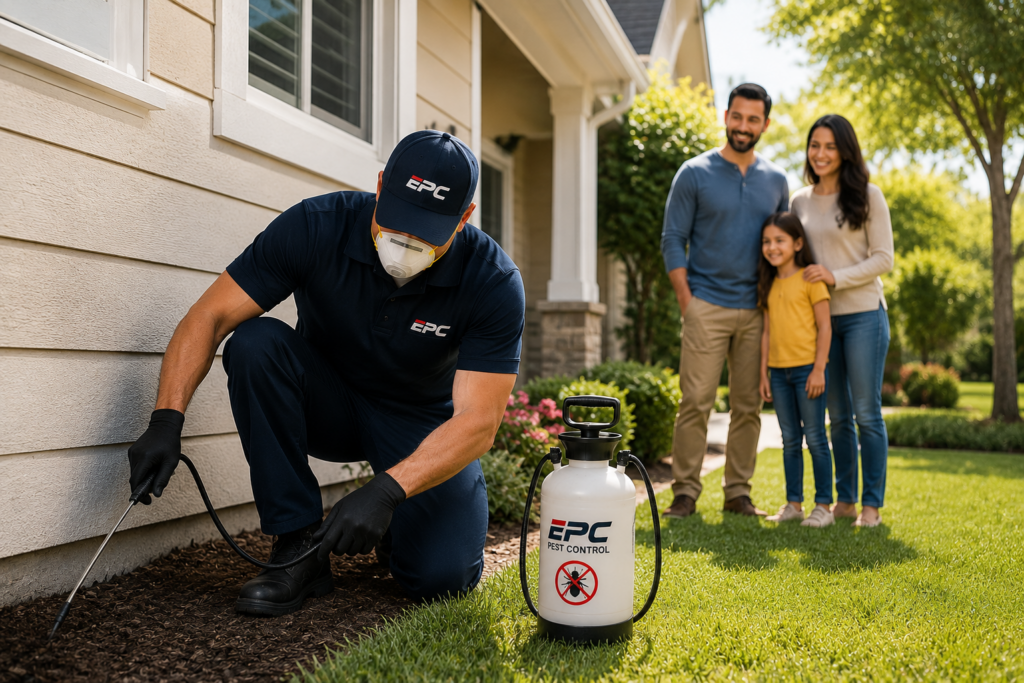 Professional residential pest control treatment