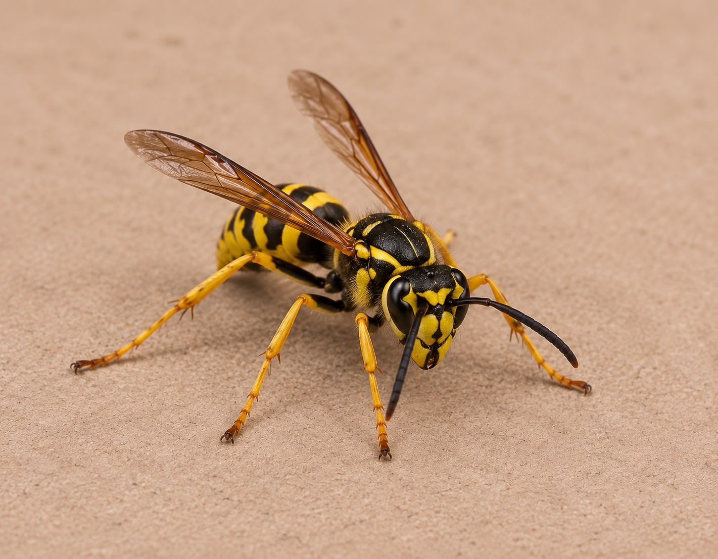 Yellow and black wasp representing wasp control services